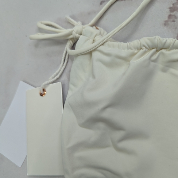 Good American Swim Bottom Women Ivory White Tiny Ties Bikini Swimsuit - Picture 8 of 12